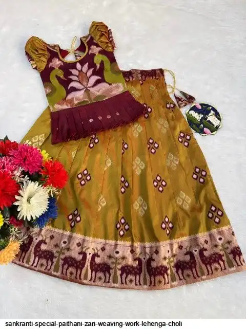 SANKRANTI SPECIAL PAITHANI ZARI WEAVING WORK LEHENGA CHOLI A