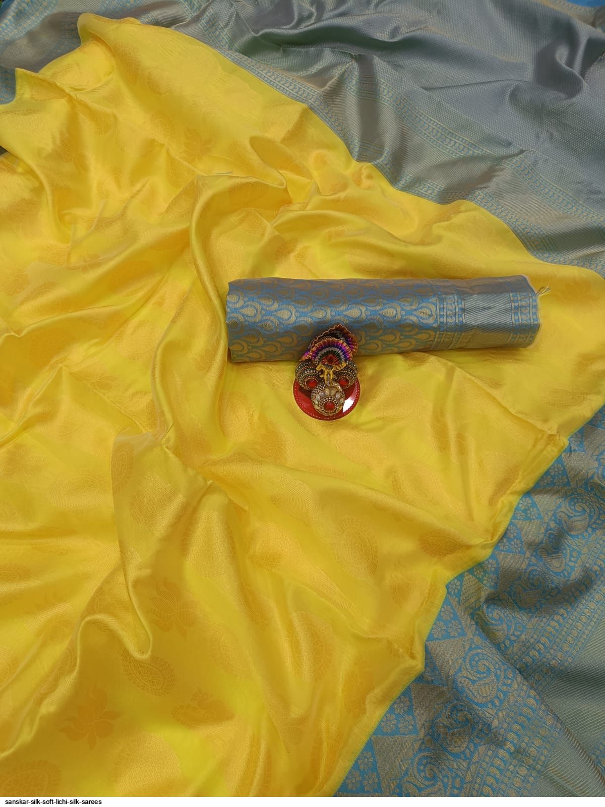 SANSKAR SILK SOFT LICHI SILK SAREES B