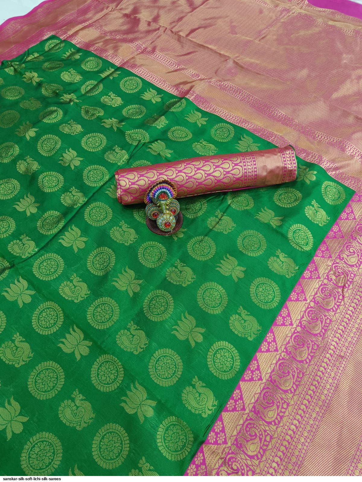 SANSKAR SILK SOFT LICHI SILK SAREES C