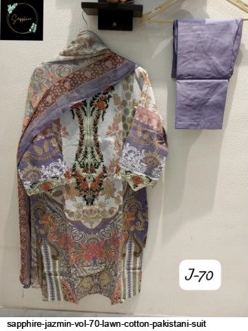 SAPPHIRE JAZMIN VOL 70 LAWN COTTON PAKISTANI SUIT F