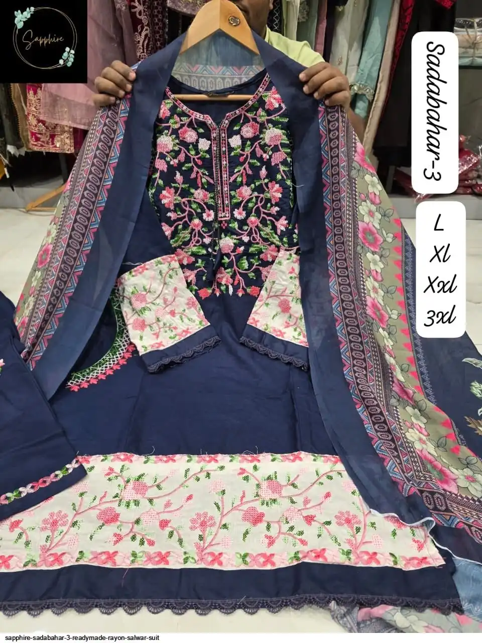 SAPPHIRE SADABAHAR 3 READYMADE RAYON SALWAR SUIT 102