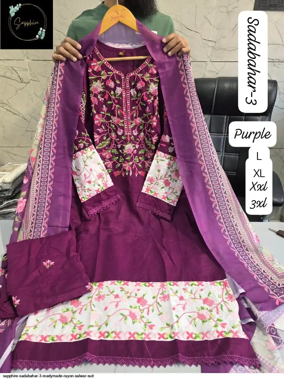 SAPPHIRE SADABAHAR 3 READYMADE RAYON SALWAR SUIT 103