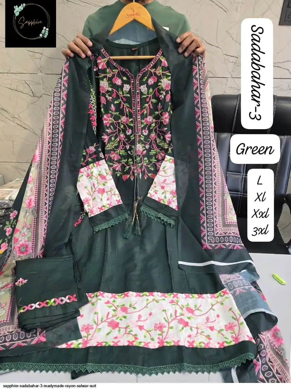 SAPPHIRE SADABAHAR 3 READYMADE RAYON SALWAR SUIT 106