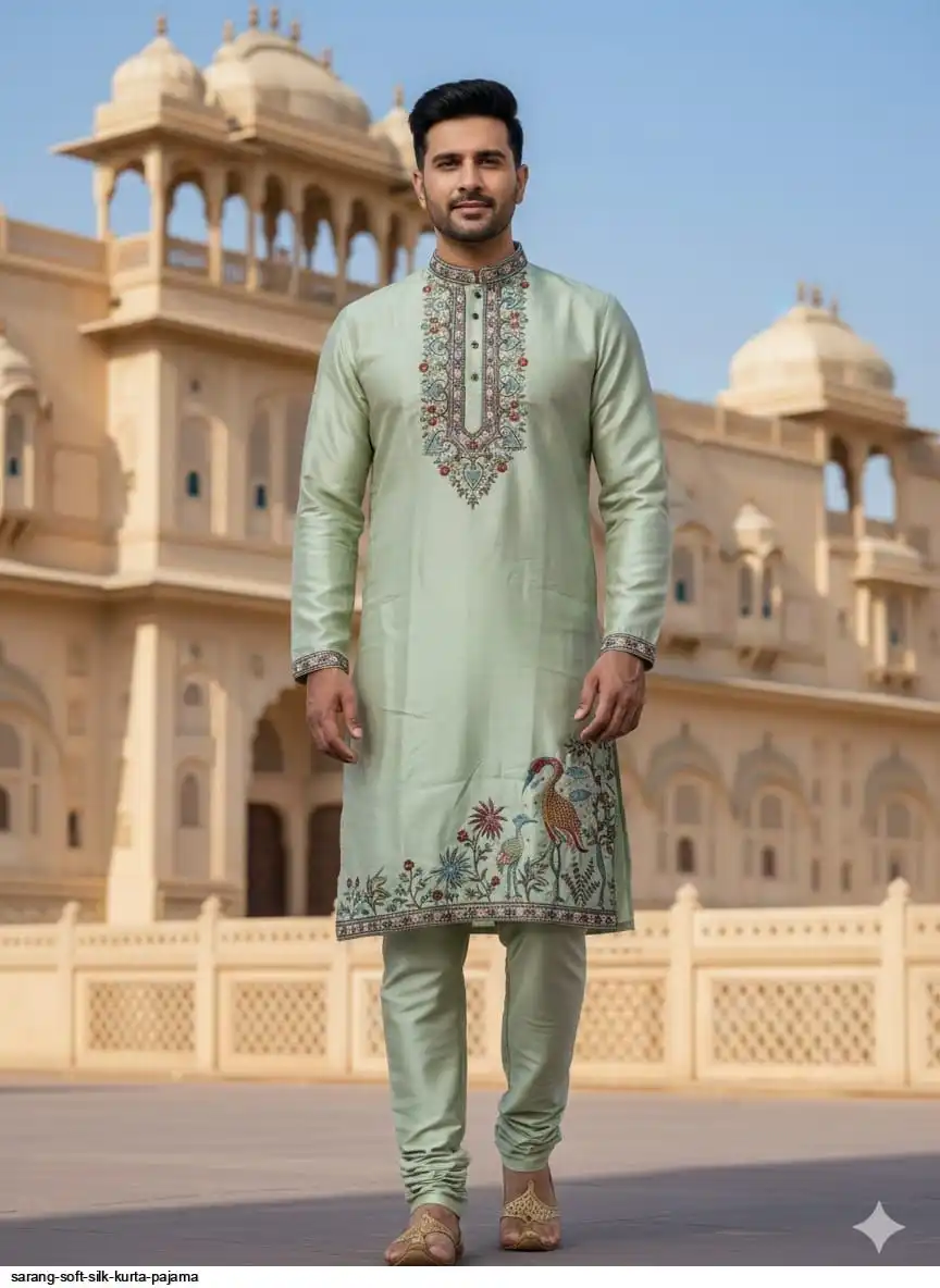 SARANG SOFT SILK KURTA PAJAMA C
