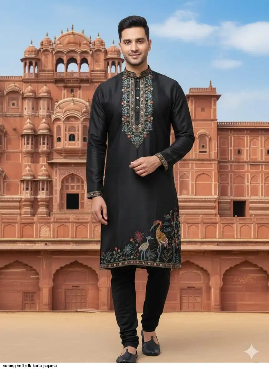 SARANG SOFT SILK KURTA PAJAMA B
