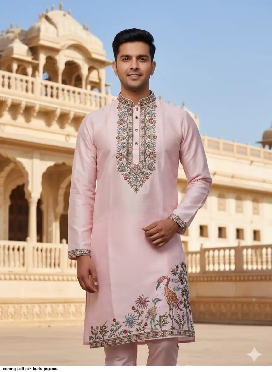 SARANG SOFT SILK KURTA PAJAMA D