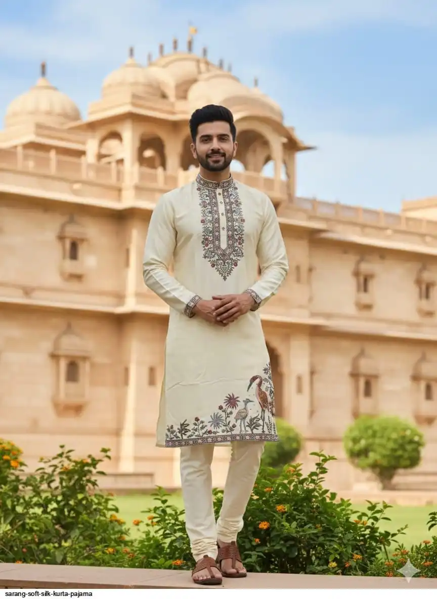 SARANG SOFT SILK KURTA PAJAMA A