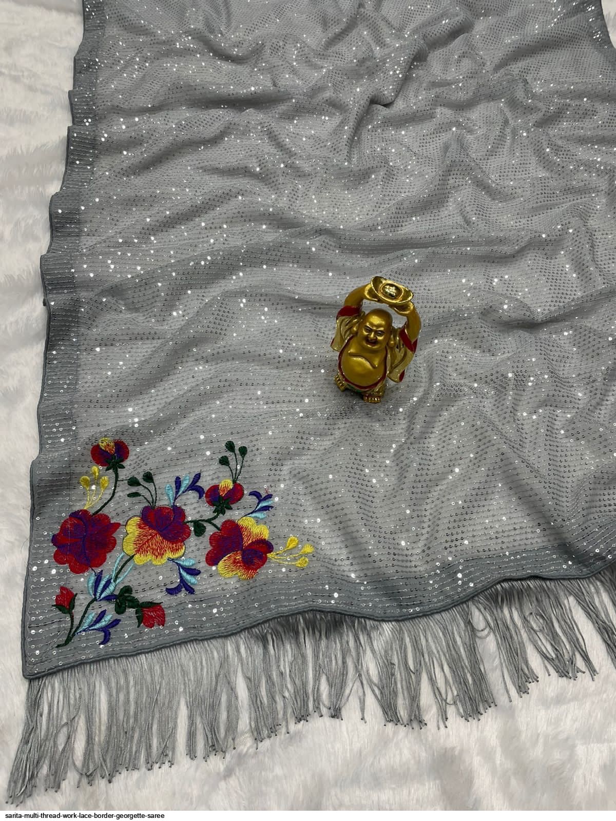 SARITA MULTI THREAD WORK LACE BORDER SAREE