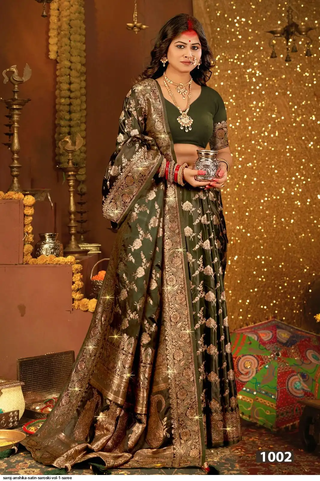 SAROJ ANSHIKA SATIN SAROSKI VOL 1 SAREE