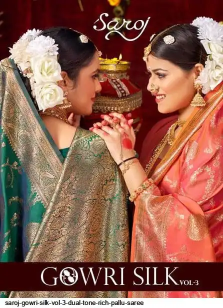 SAROJ GOWRI SILK VOL 3 DUAL TONE RICH PALLU SAREE