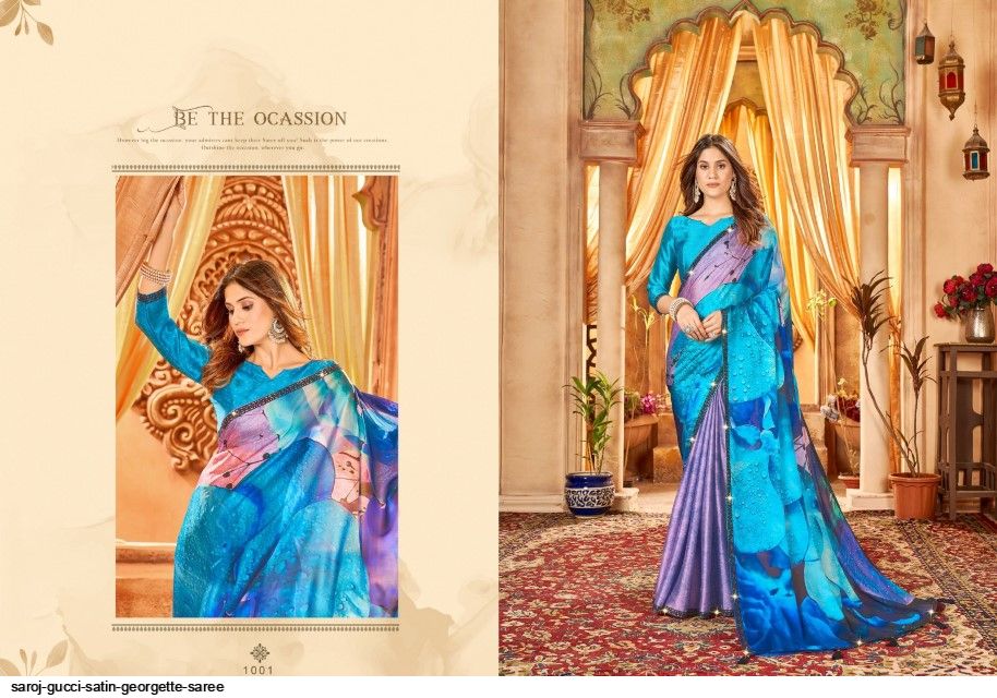 Black Georgette Saree With Satin Patta | Designer silk sarees, Georgette  sarees, Indian fashion dresses