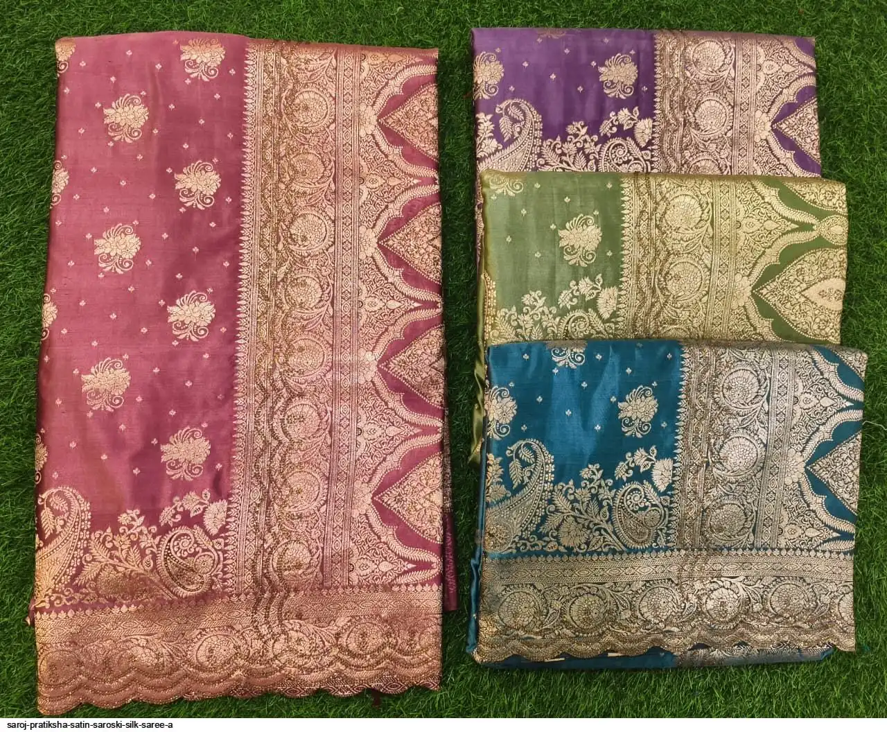SAROJ PRATIKSHA SATIN SAROSKI SILK SAREE A