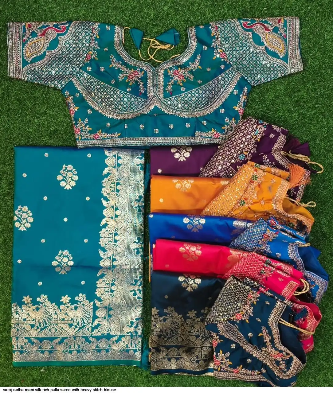 SAROJ RADHA MANI SILK RICH PALLU SAREE WITH HEAVY STITCH BLOUSE A