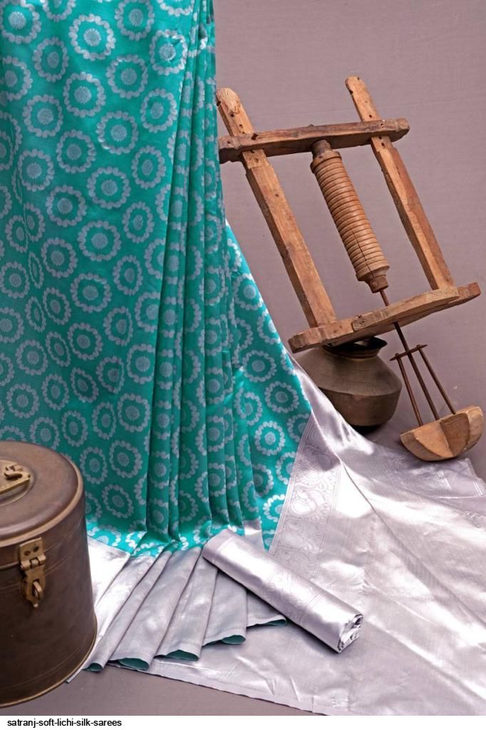 SATRANJ SOFT LICHI SILK SAREES E
