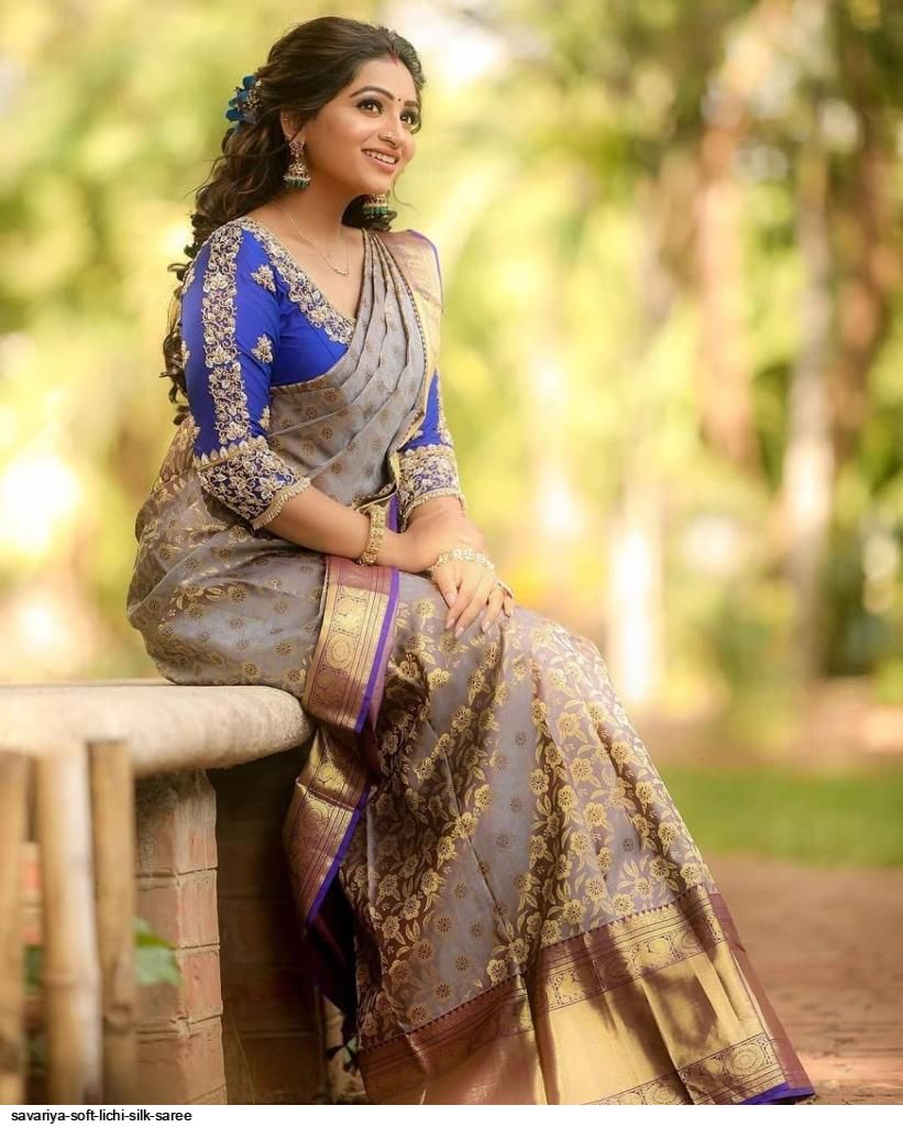 SAVARIYA SOFT LICHI SILK SAREE
