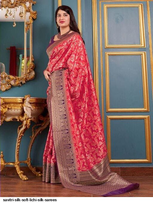 SAVITRI SILK SOFT LICHI SILK SAREES