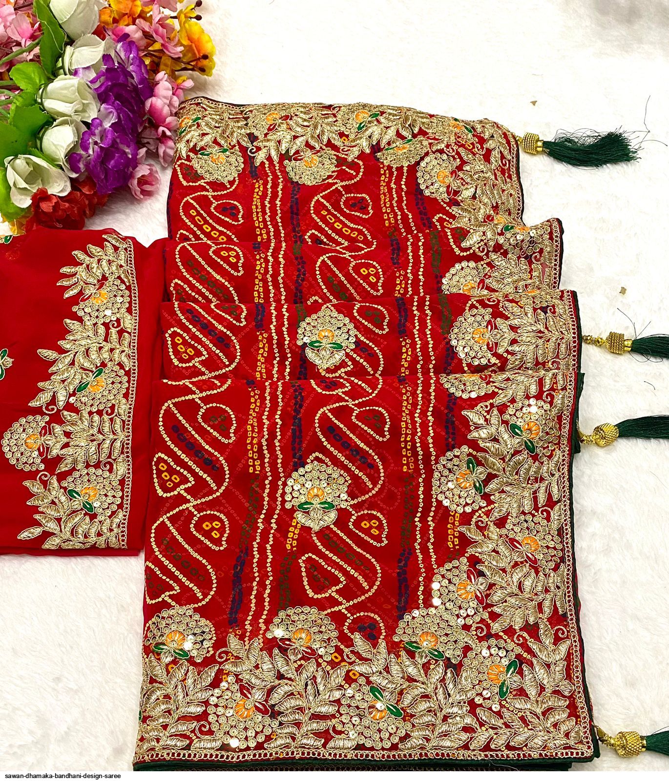 SAWAN DHAMAKA BANDHANI DESIGN SAREE