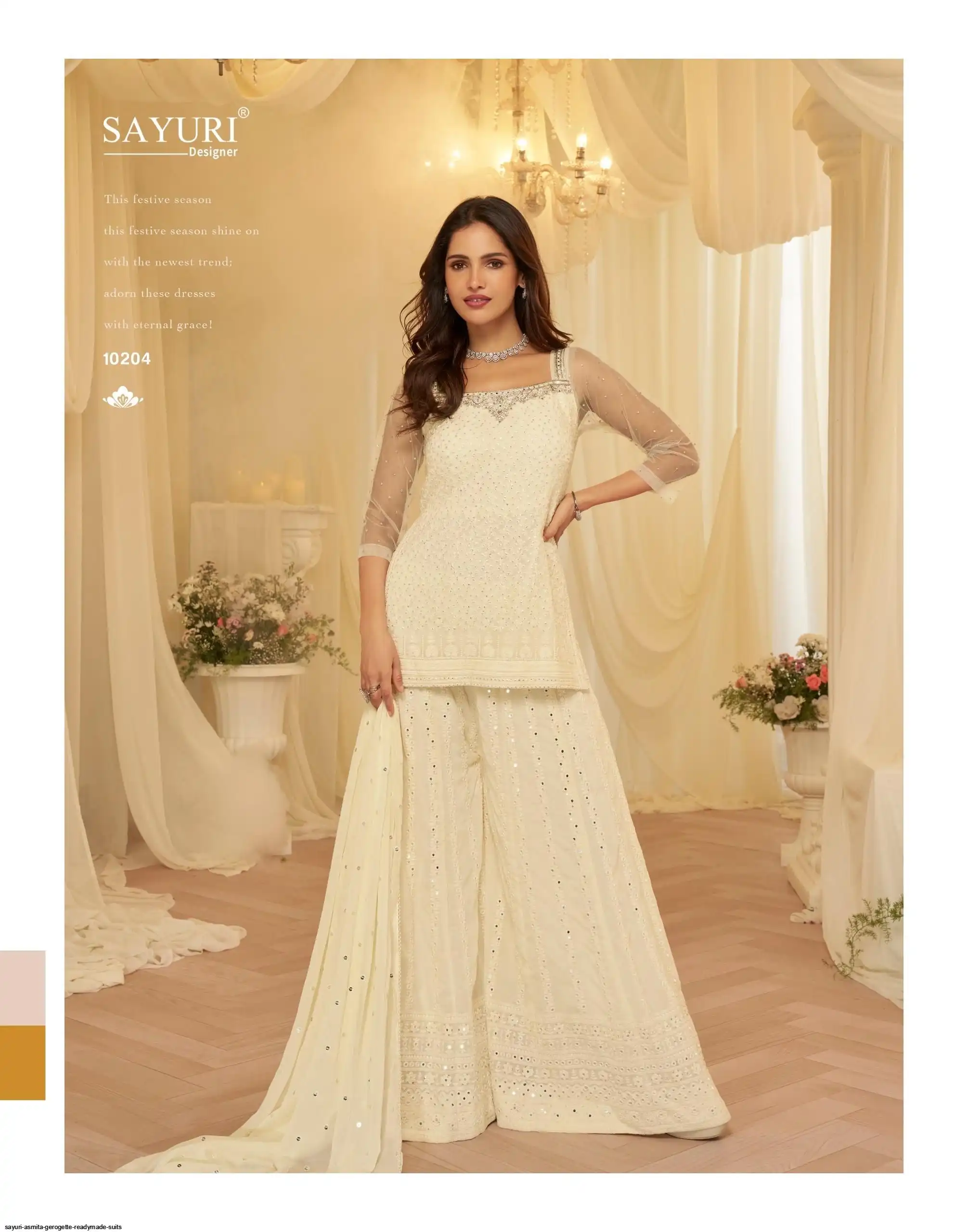 SAYURI ASMITA GEROGETTE READYMADE SUITS 10204