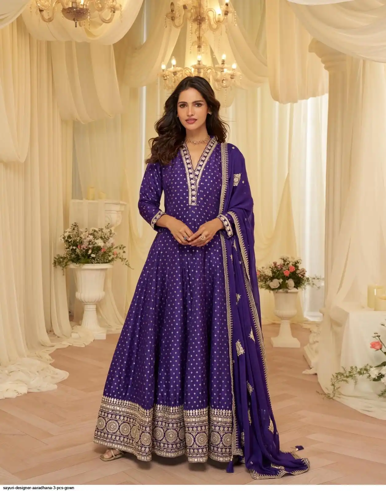 SAYURI DESIGNER AARADHANA 3 PCS GOWN 10239