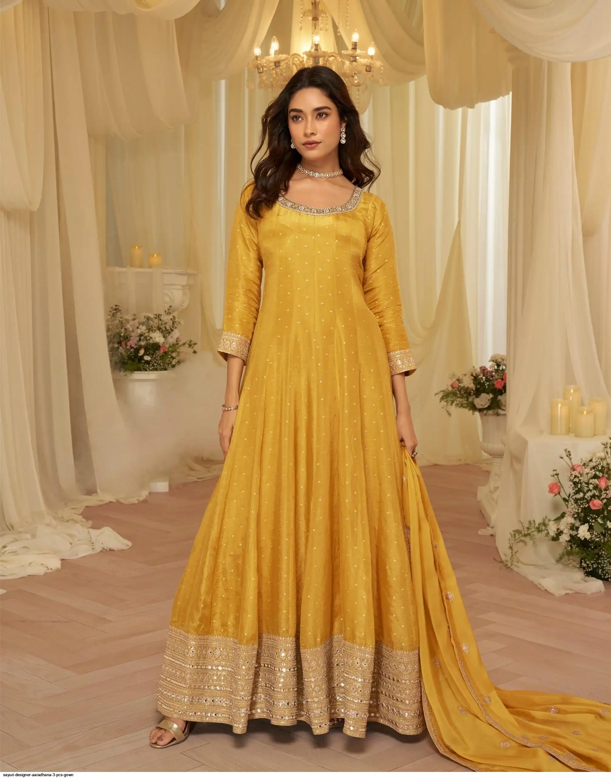 SAYURI DESIGNER AARADHANA 3 PCS GOWN 10240