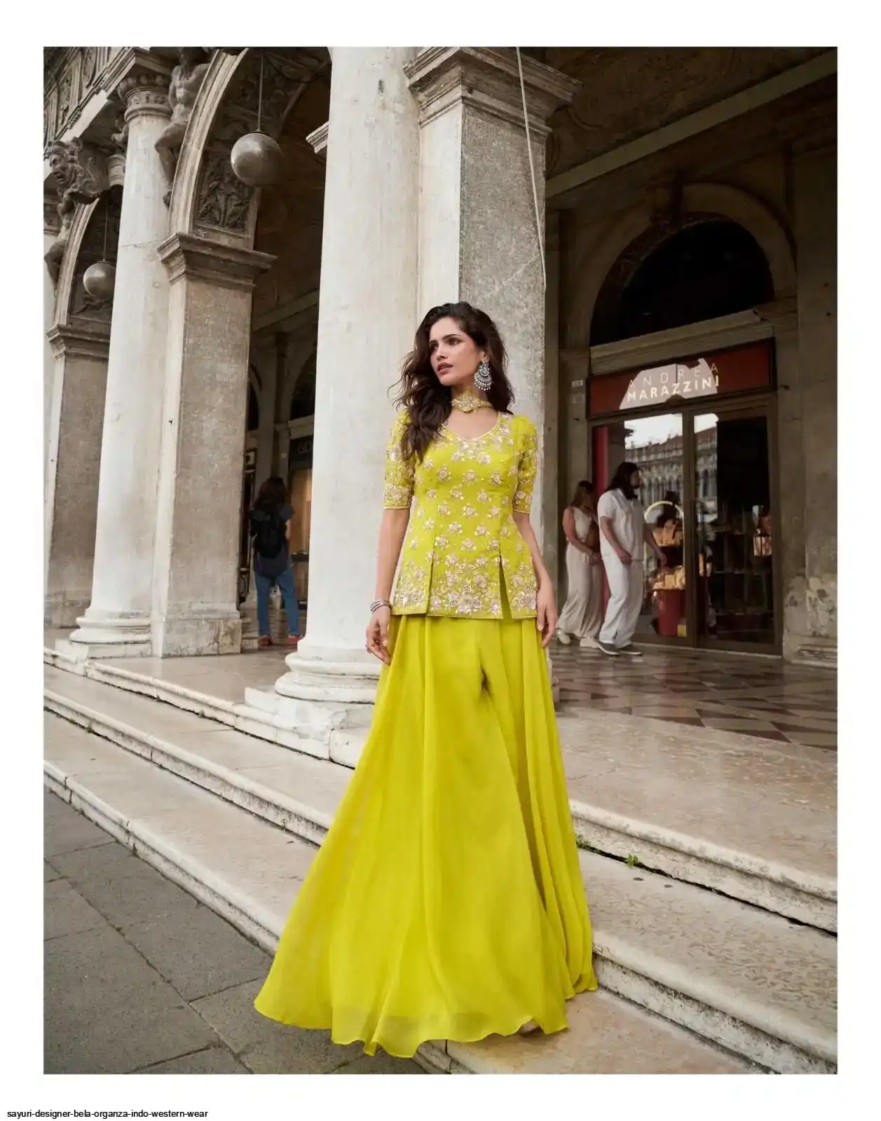organza indo western dress Mint green but make it main character , This organza Indo-Western dress is soft, stylish and made to stand out., Lightweight flow., Fresh Gen Z vibe., Beautiful embellishment that shines without