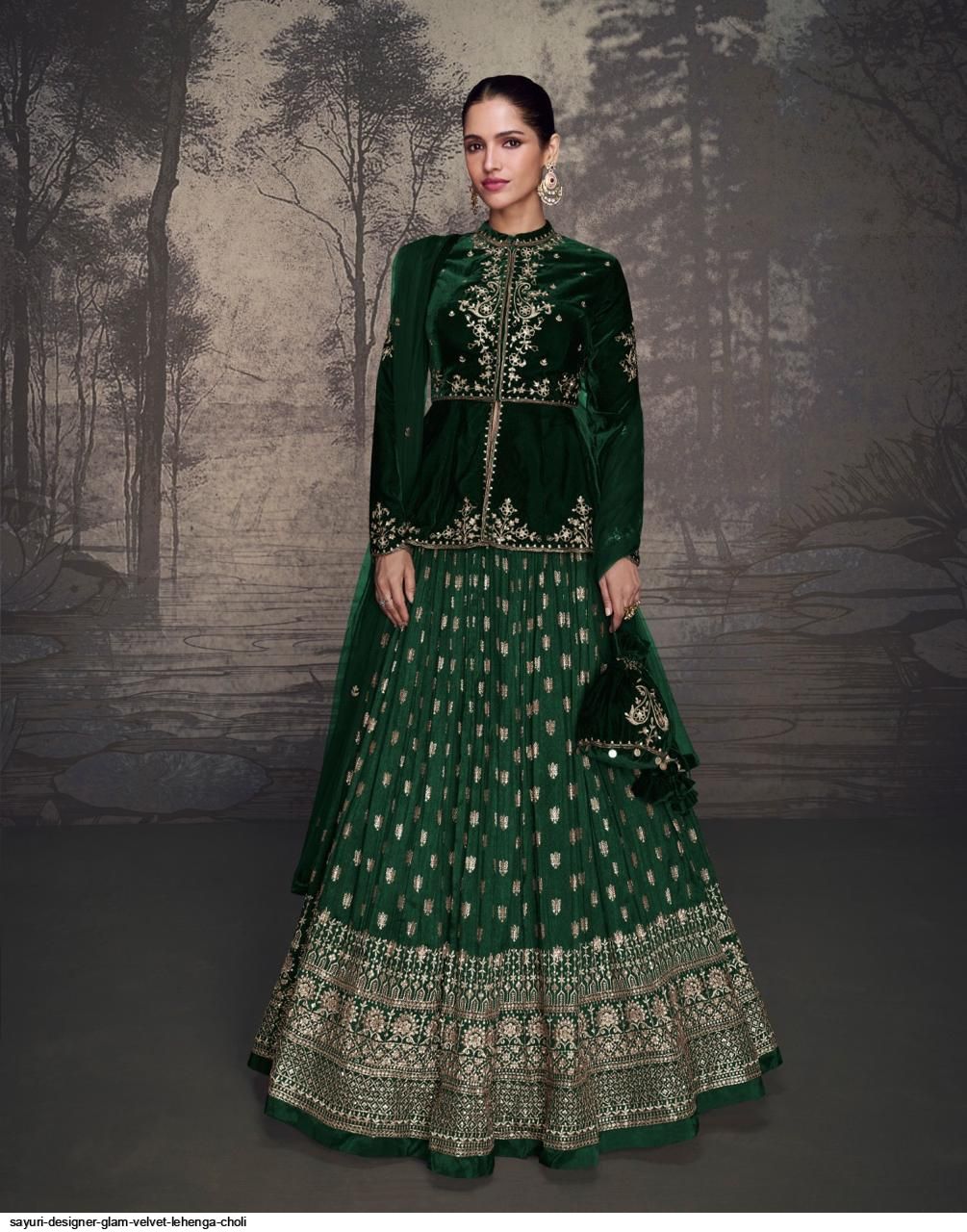 SAYURI DESIGNER GLAM velvet lehenga choli