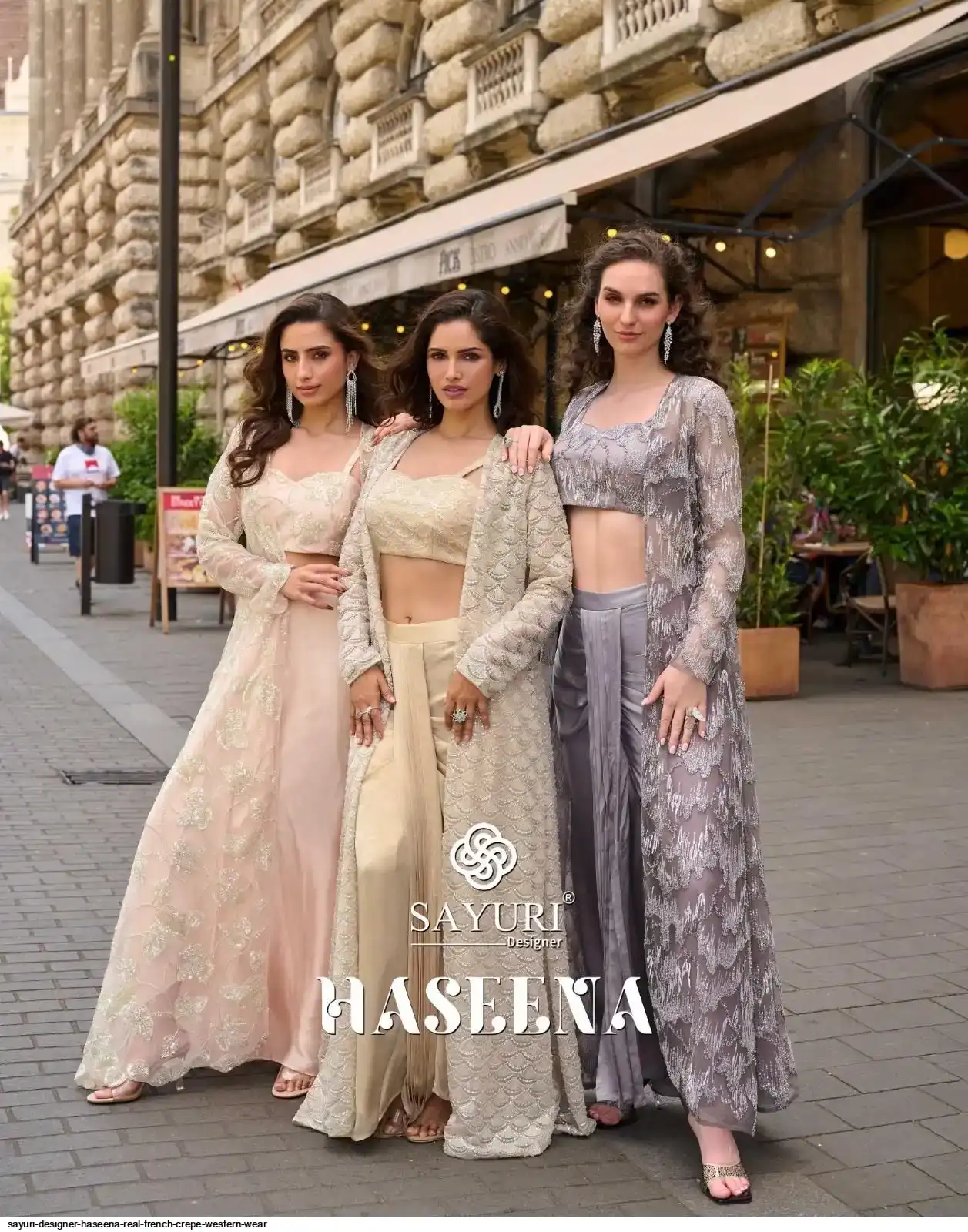 SAYURI DESIGNER HASEENA REAL FRENCH CREPE WESTERN WEAR