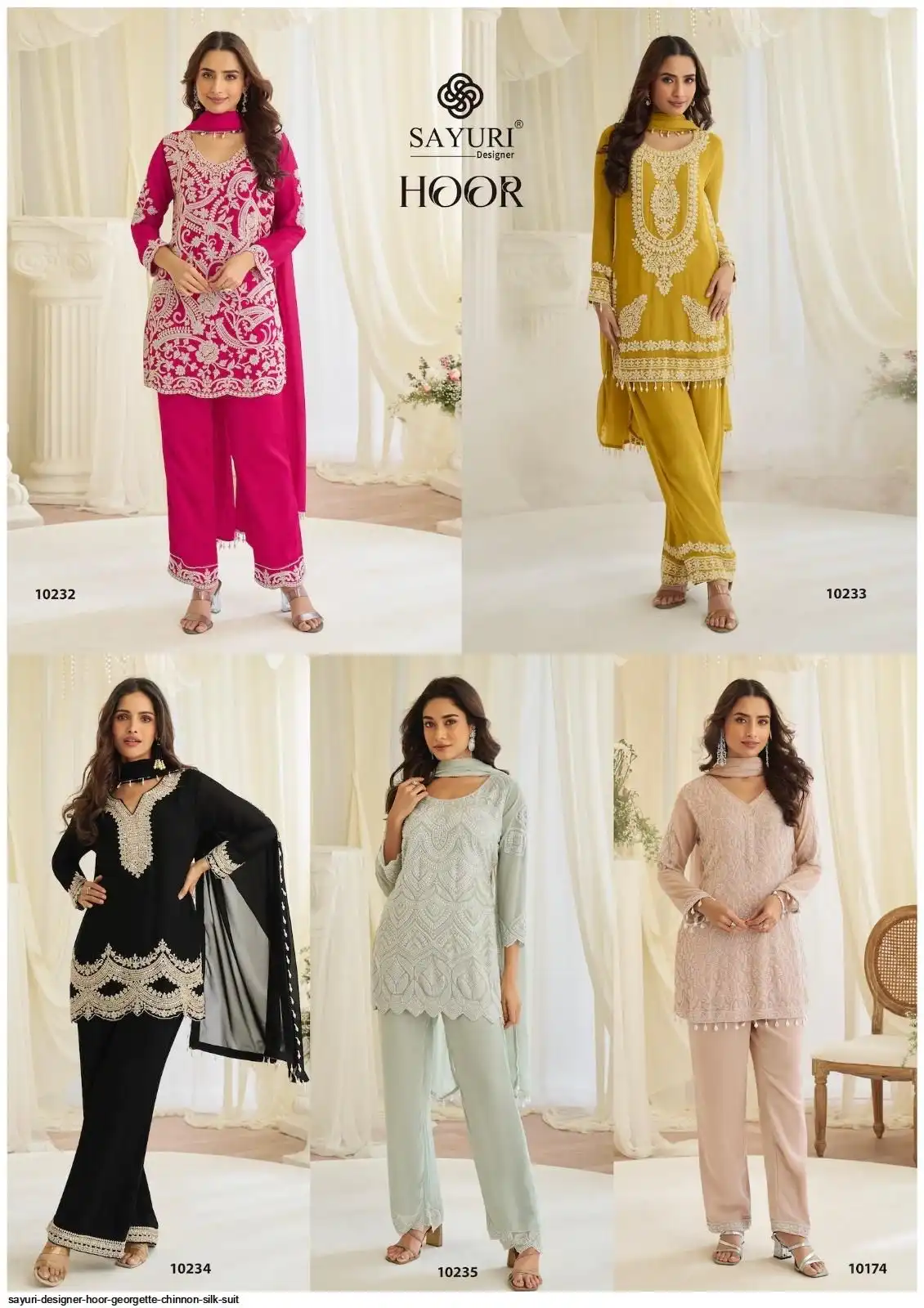 SAYURI DESIGNER HOOR GEORGETTE CHINNON SILK SUIT