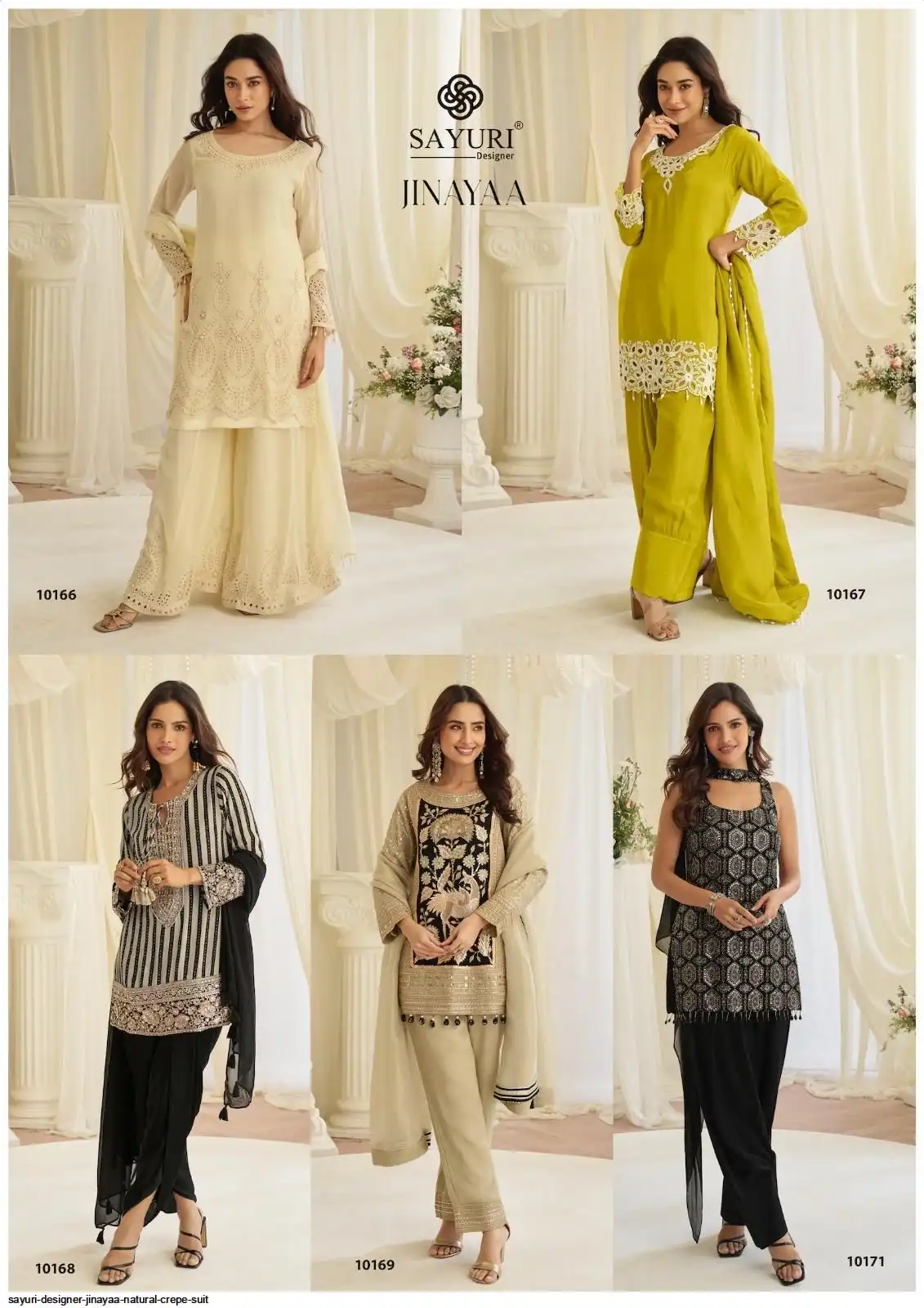 SAYURI DESIGNER JINAYAA NATURAL CREPE SUIT