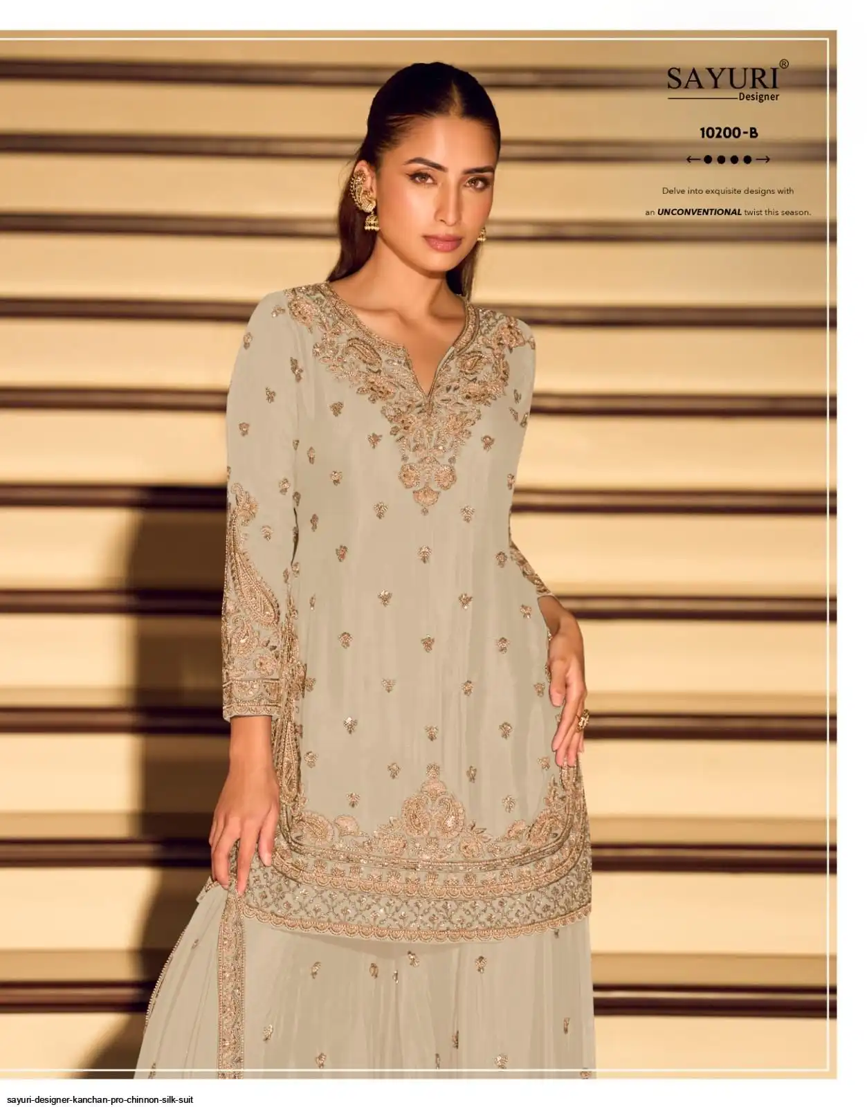 SAYURI DESIGNER KANCHAN PRO CHINNON SILK SUIT 10200 B