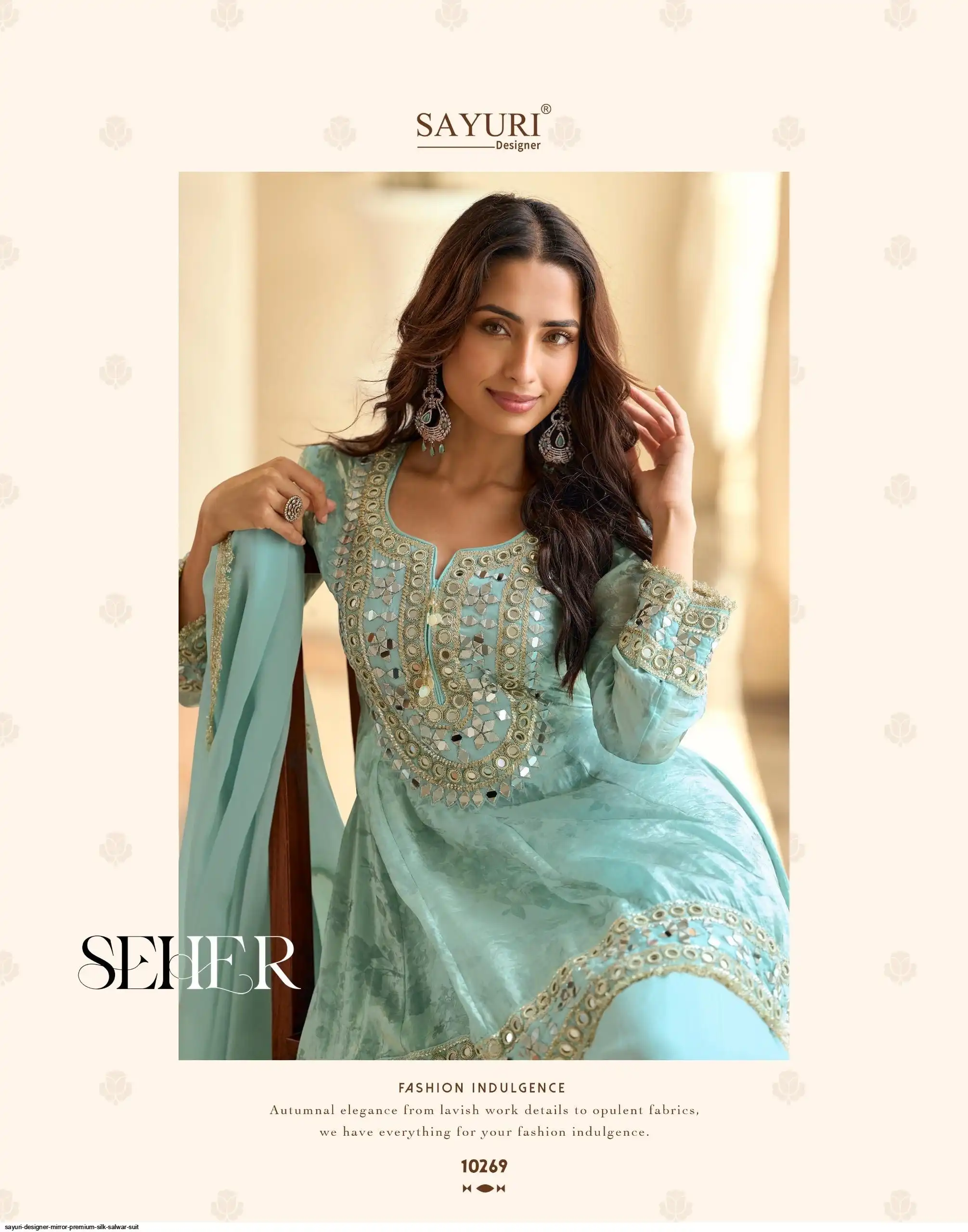 SAYURI DESIGNER MIRROR PREMIUM SILK SALWAR SUIT 10269