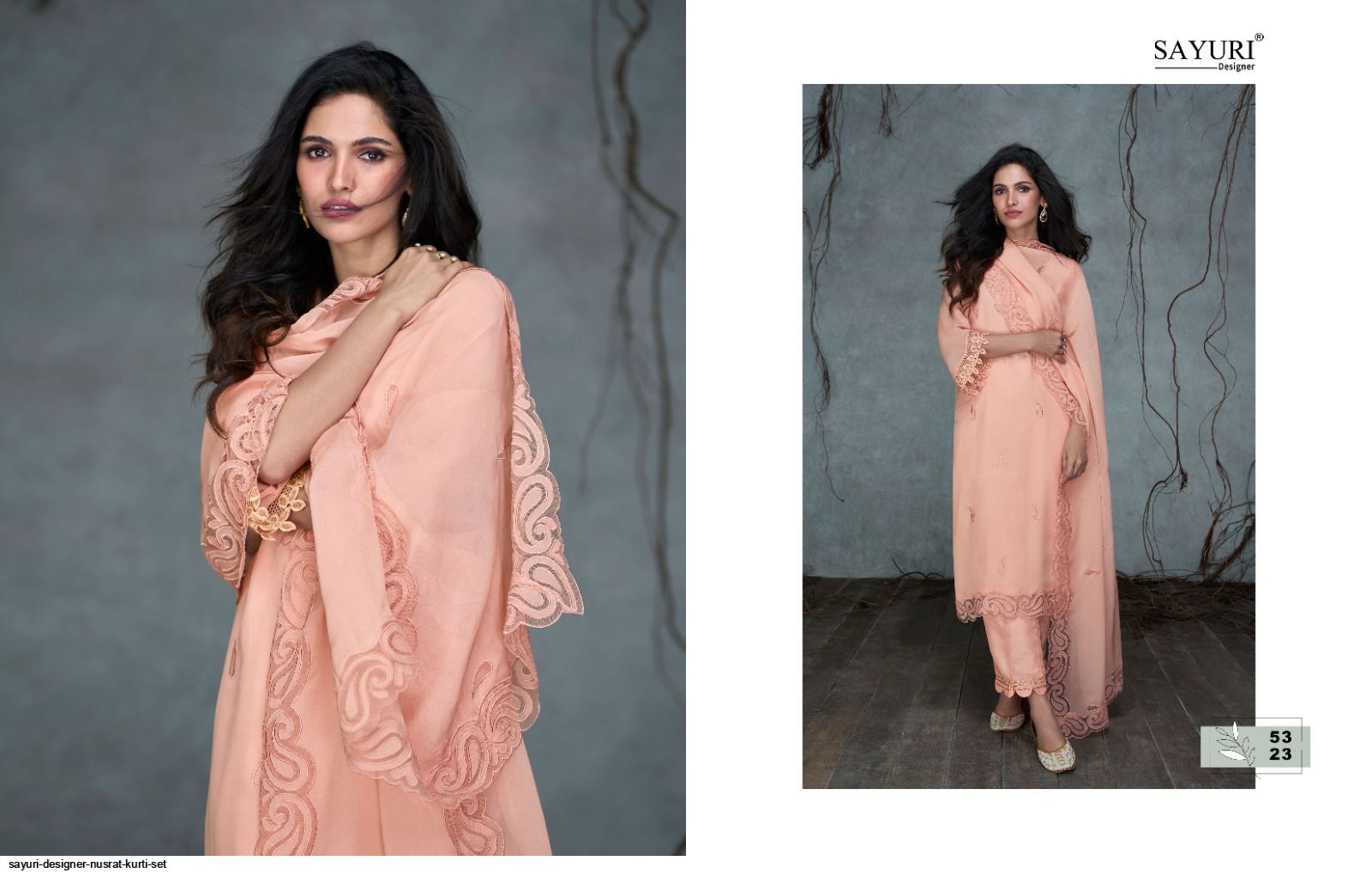 SAYURI DESIGNER NUSRAT KURTI SET A