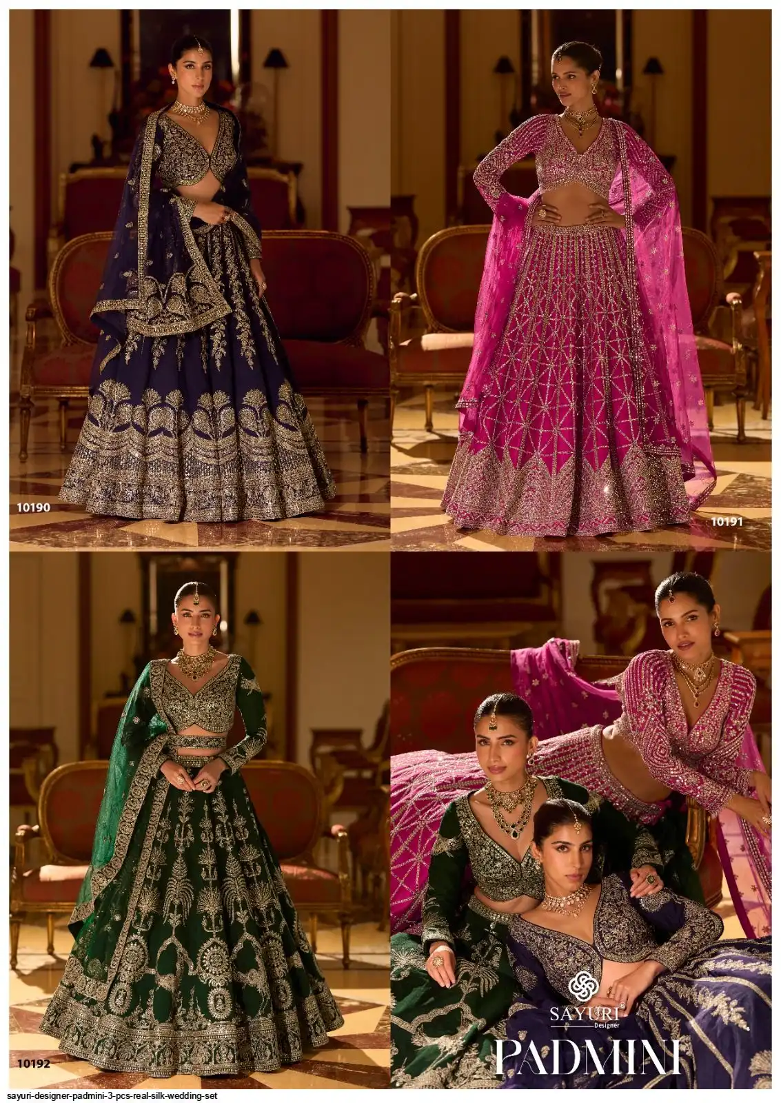 SAYURI DESIGNER PADMINI 3 PCS REAL SILK WEDDING SET