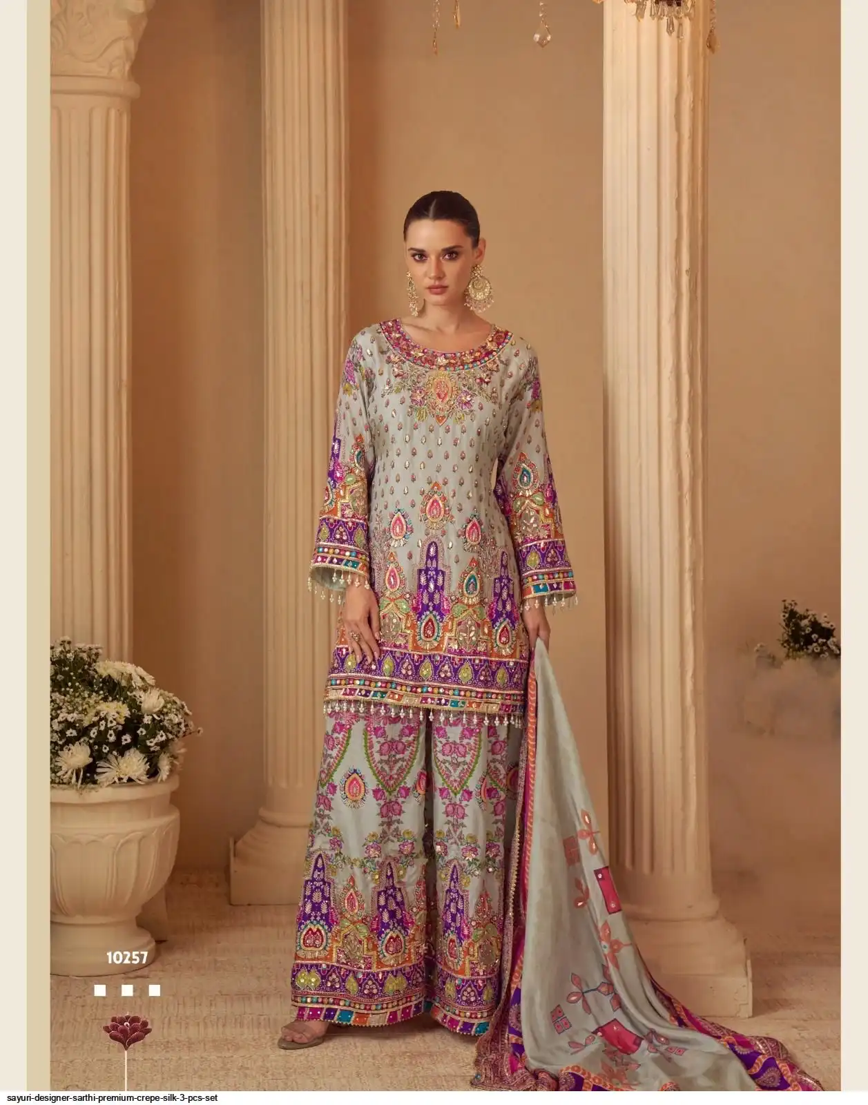 SAYURI DESIGNER SARTHI PREMIUM CREPE SILK 3 PCS SET 10257