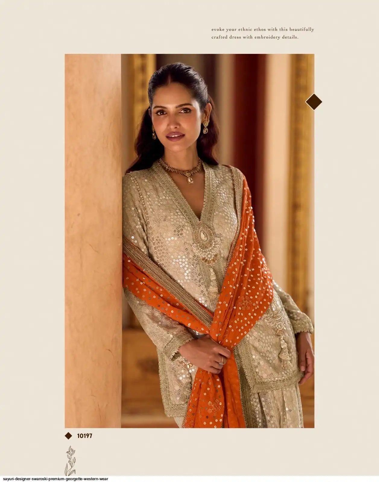 SAYURI DESIGNER SWAROSKI PREMIUM GEORGETTE WESTERN WEAR B