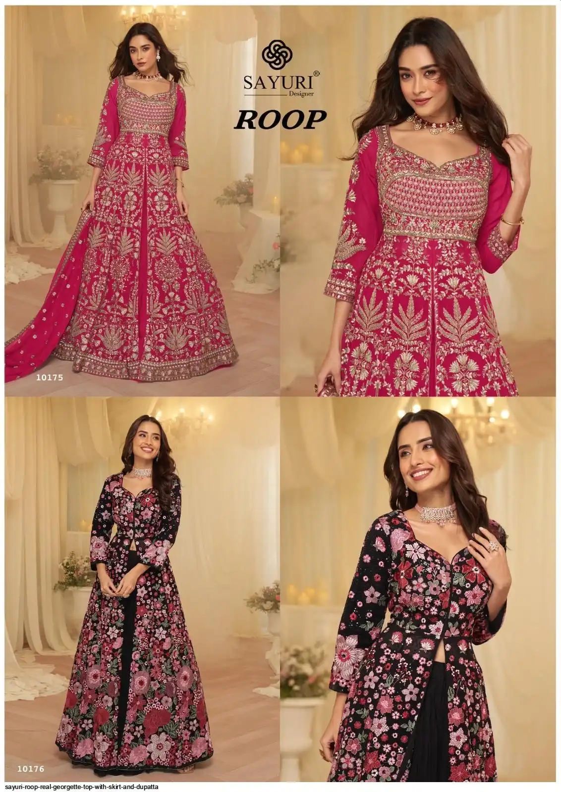 SAYURI ROOP REAL GEORGETTE TOP WITH SKIRT AND DUPATTA