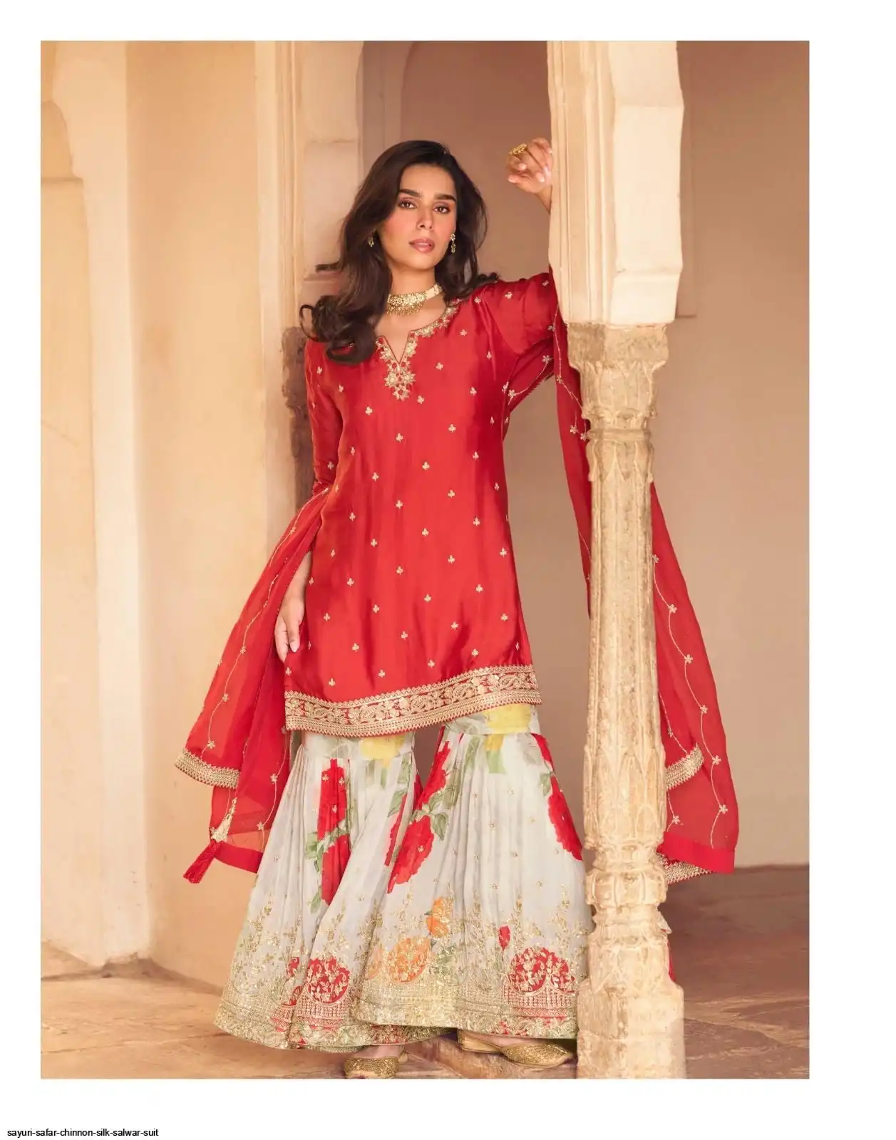 SAYURI SAFAR CHINNON SILK SALWAR SUIT 5745