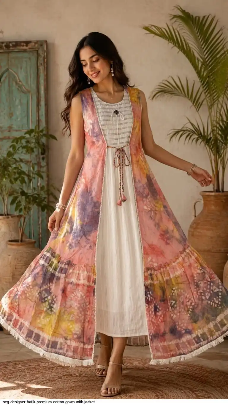 SCG DESIGNER BATIK PREMIUM COTTON GOWN WITH JACKET 8