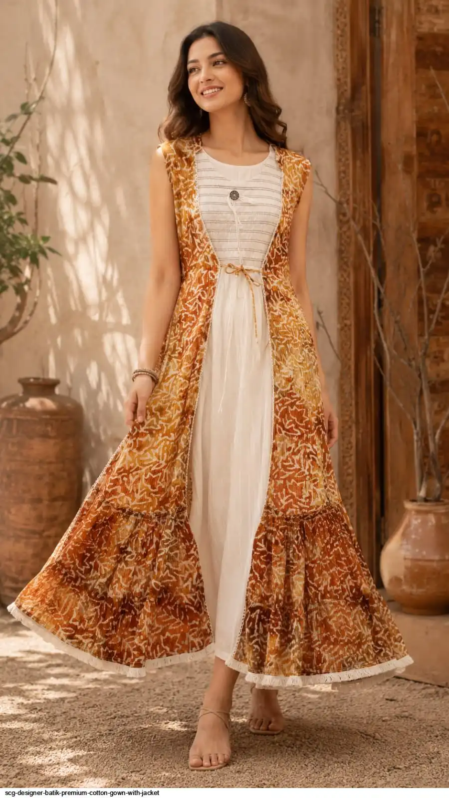 SCG DESIGNER BATIK PREMIUM COTTON GOWN WITH JACKET 2