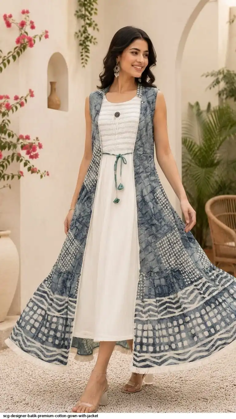 SCG DESIGNER BATIK PREMIUM COTTON GOWN WITH JACKET 13