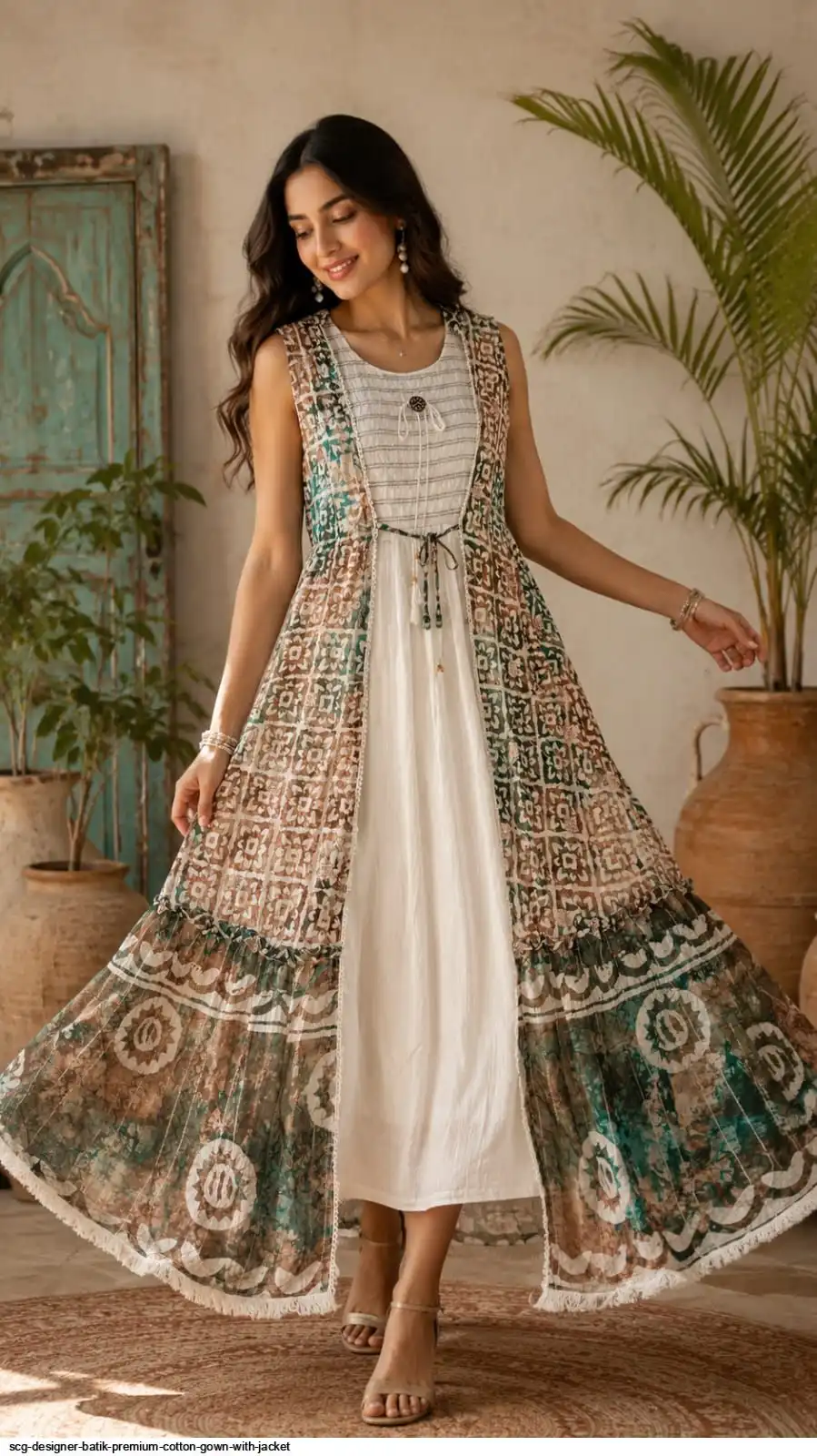 SCG DESIGNER BATIK PREMIUM COTTON GOWN WITH JACKET 1