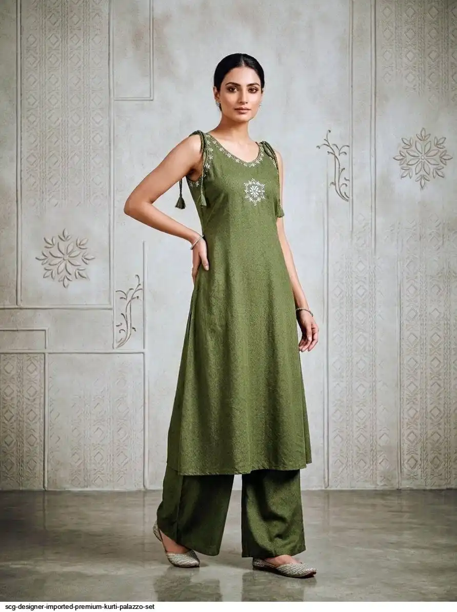 SCG DESIGNER IMPORTED PREMIUM KURTI PALAZZO SET F