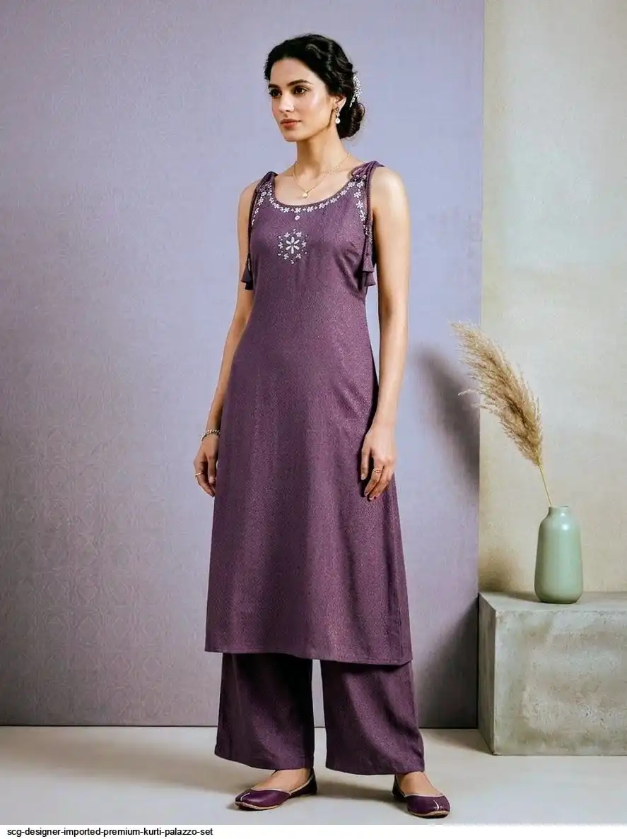 SCG DESIGNER IMPORTED PREMIUM KURTI PALAZZO SET D