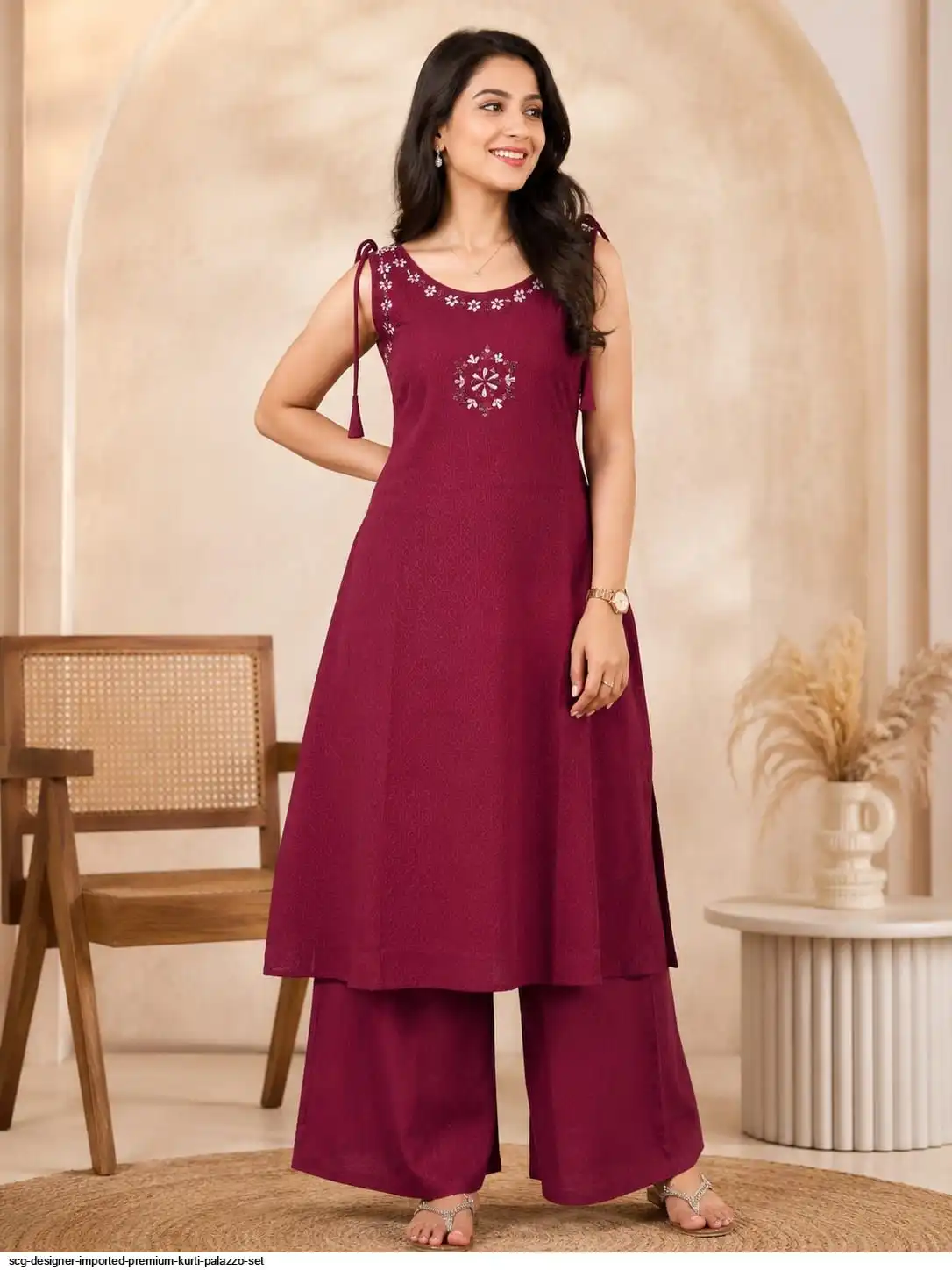 SCG DESIGNER IMPORTED PREMIUM KURTI PALAZZO SET A
