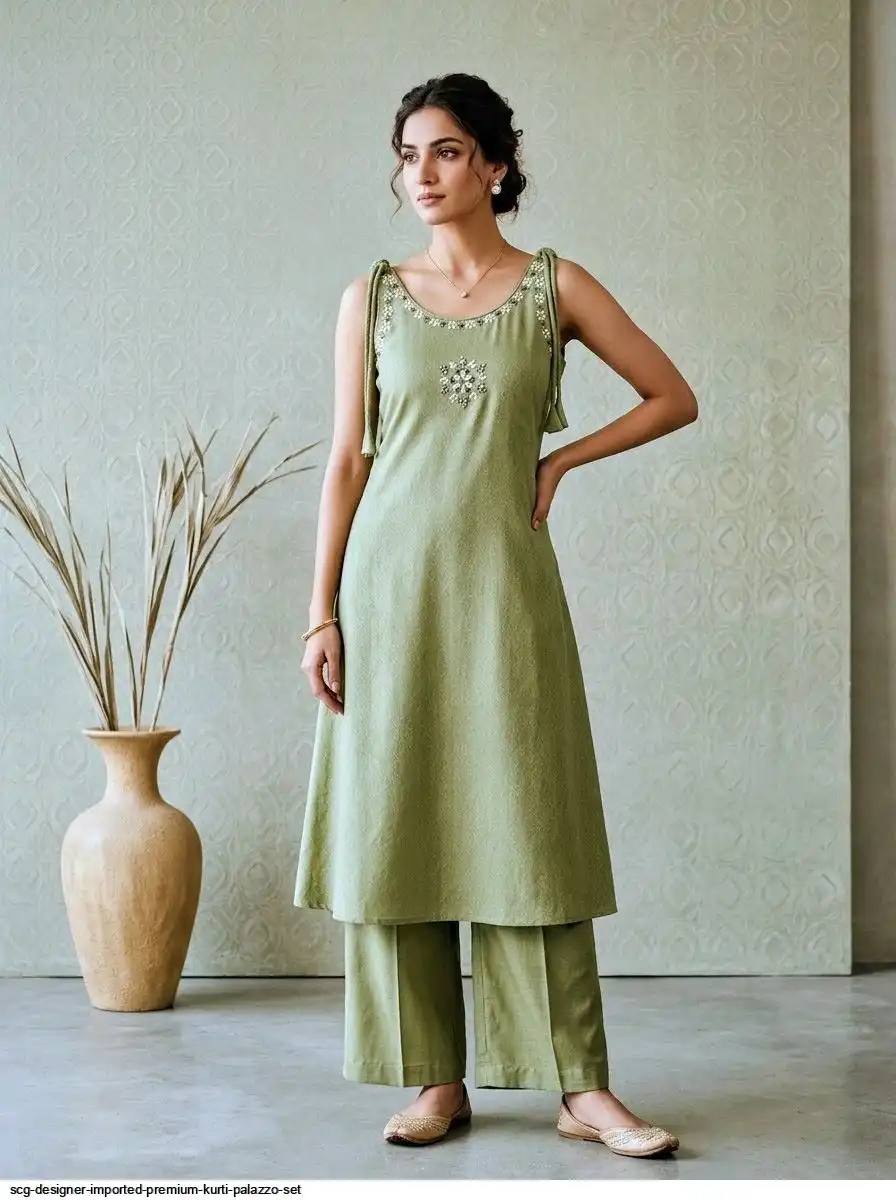 SCG DESIGNER IMPORTED PREMIUM KURTI PALAZZO SET G