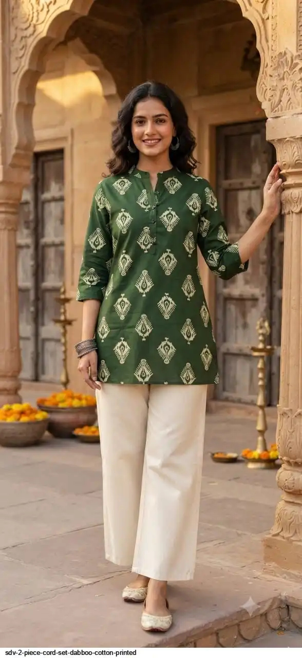 SDV 2 PIECE CORD SET DABBOO COTTON PRINTED F