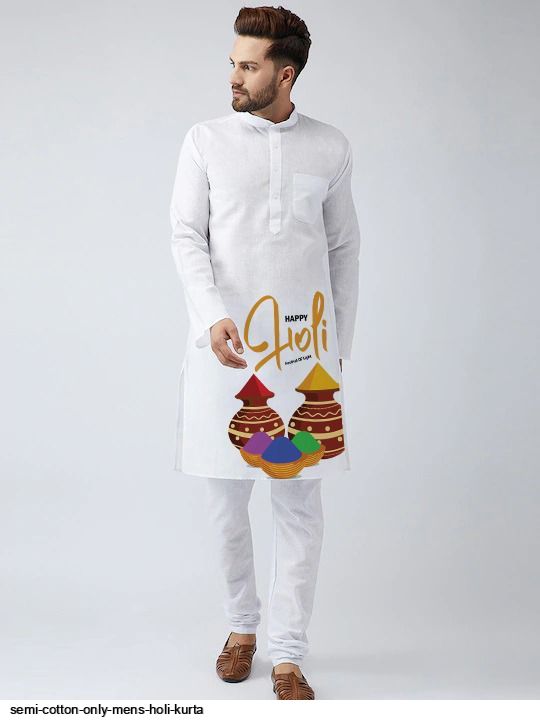 SEMI COTTON ONLY MENS HOLI KURTA B