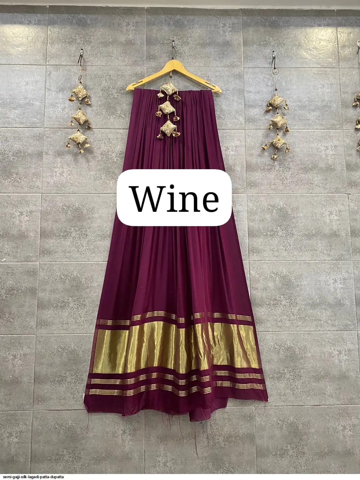 SEMI GAJJI SILK LAGADI PATTA DUPATTA 2