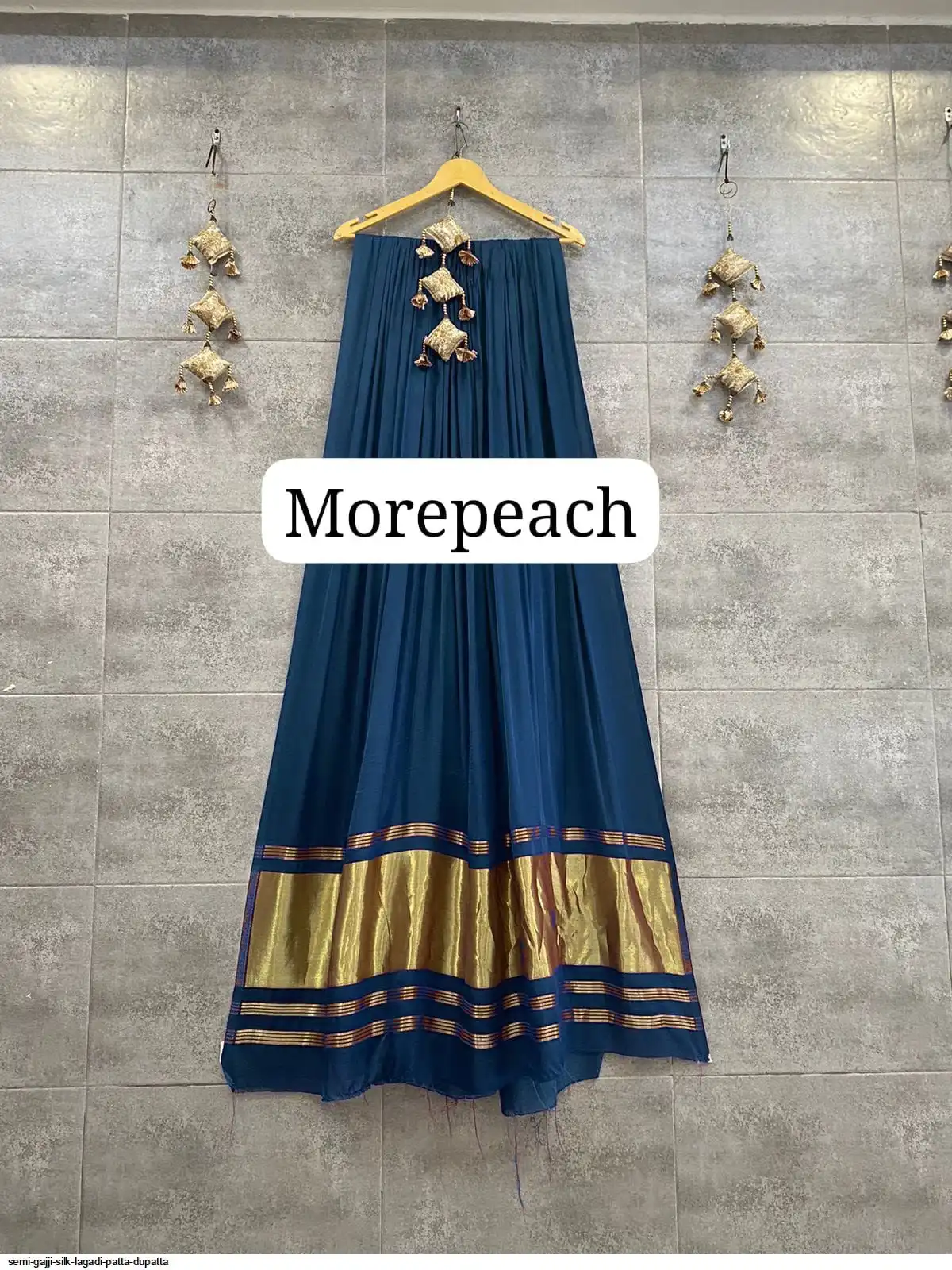 SEMI GAJJI SILK LAGADI PATTA DUPATTA 3