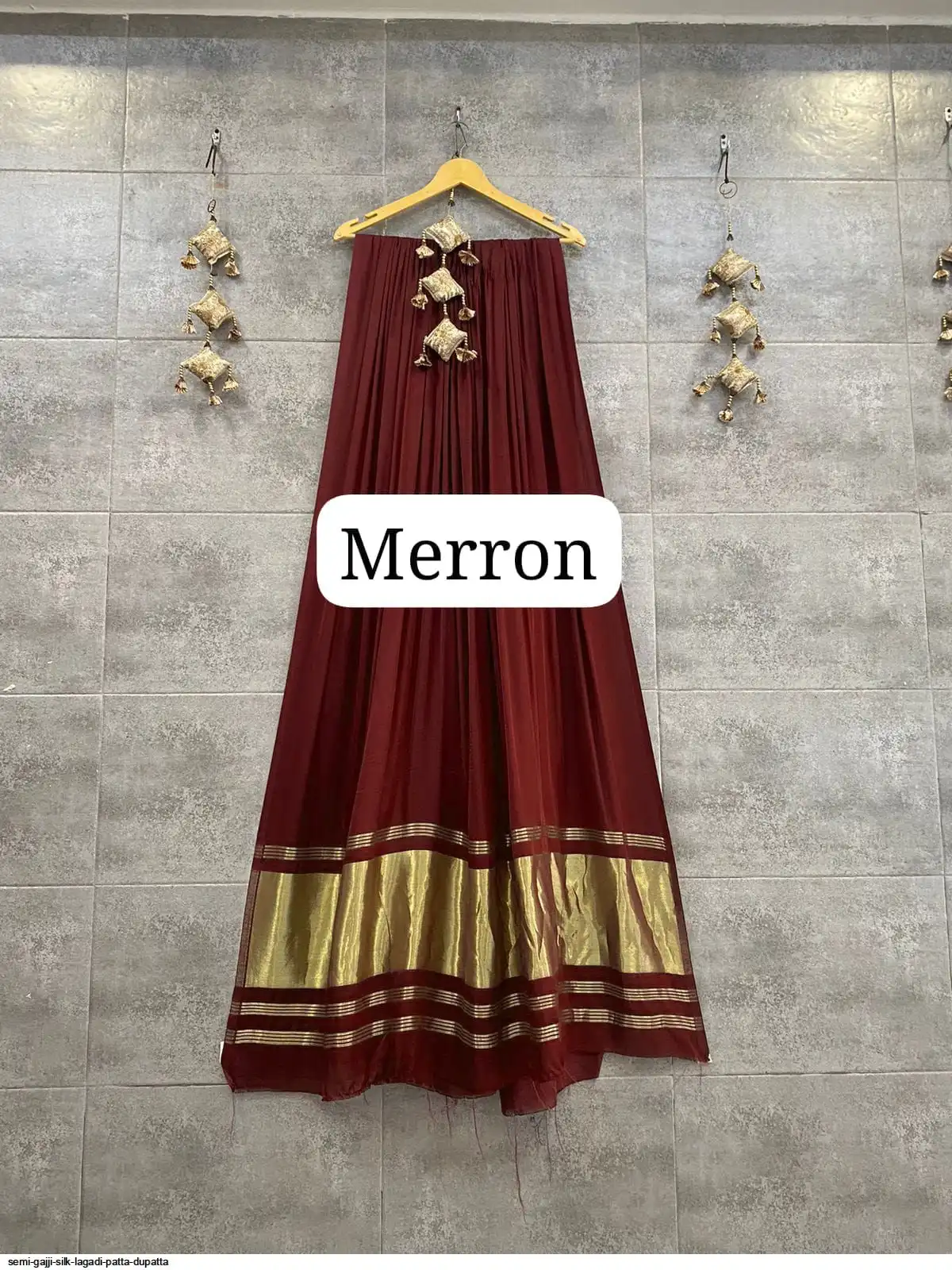 SEMI GAJJI SILK LAGADI PATTA DUPATTA 4